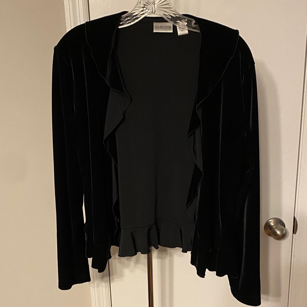 Chico's Black Velvet Cardigan